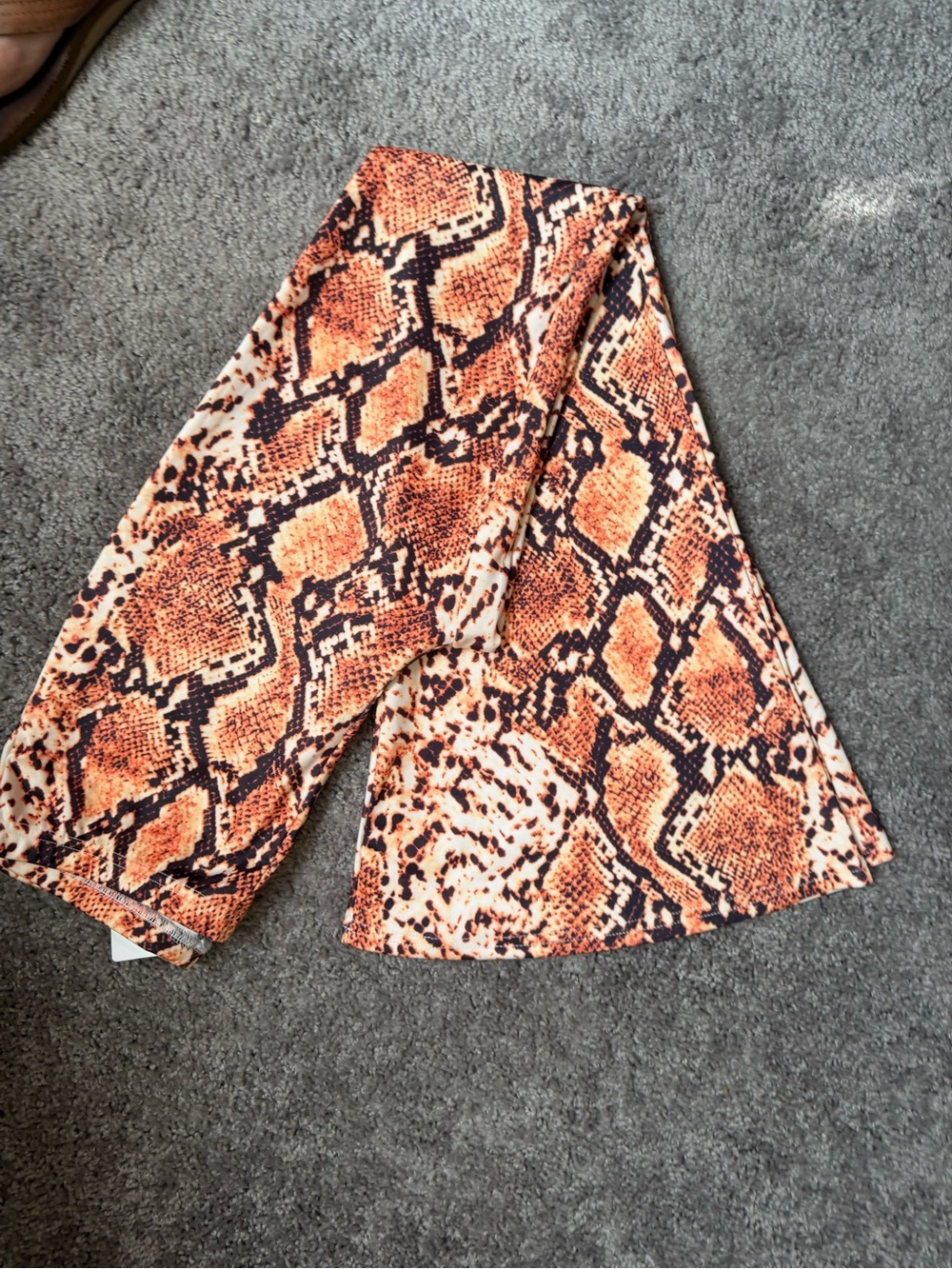 Orange Snake Print Bellbottoms